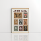Autumn Market Wall Art – Vintage Fall Stamp Print