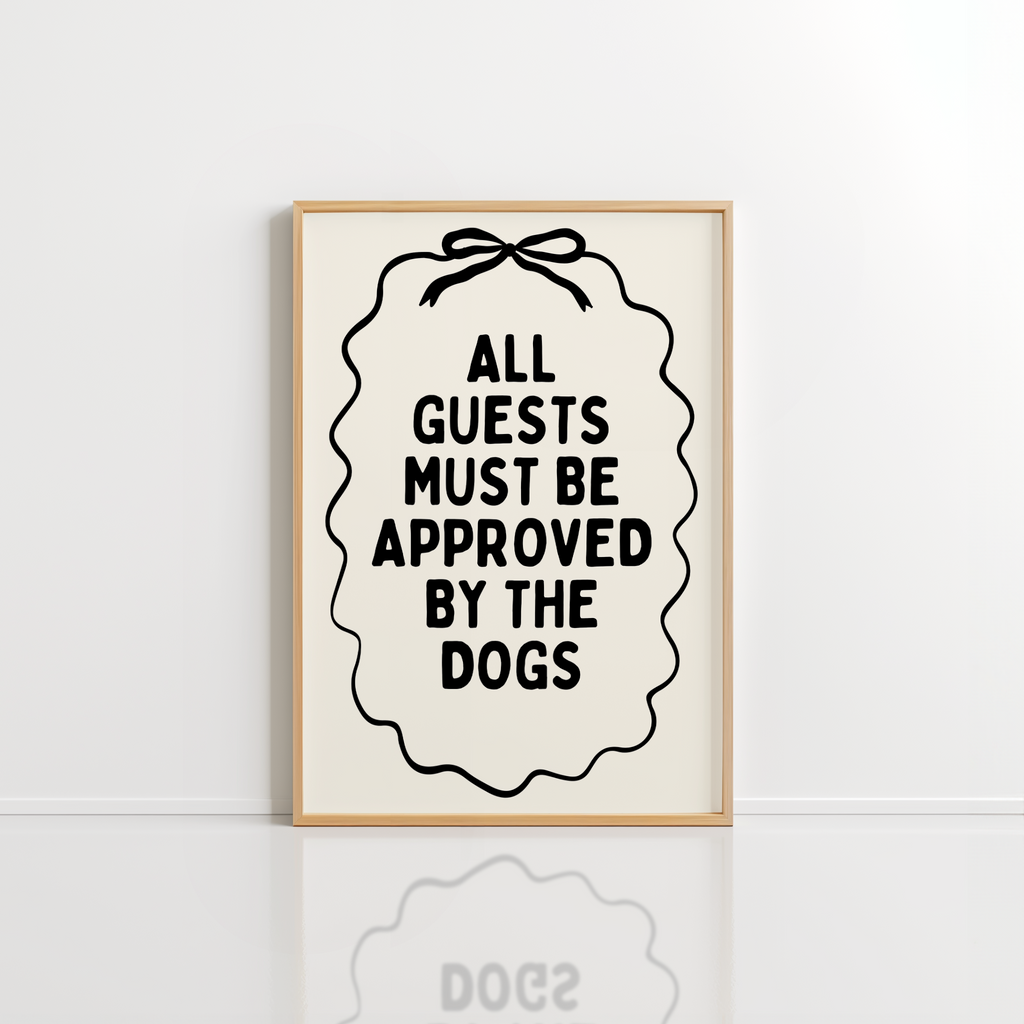 Dog Rules Wall Art – Minimal Quote Print
