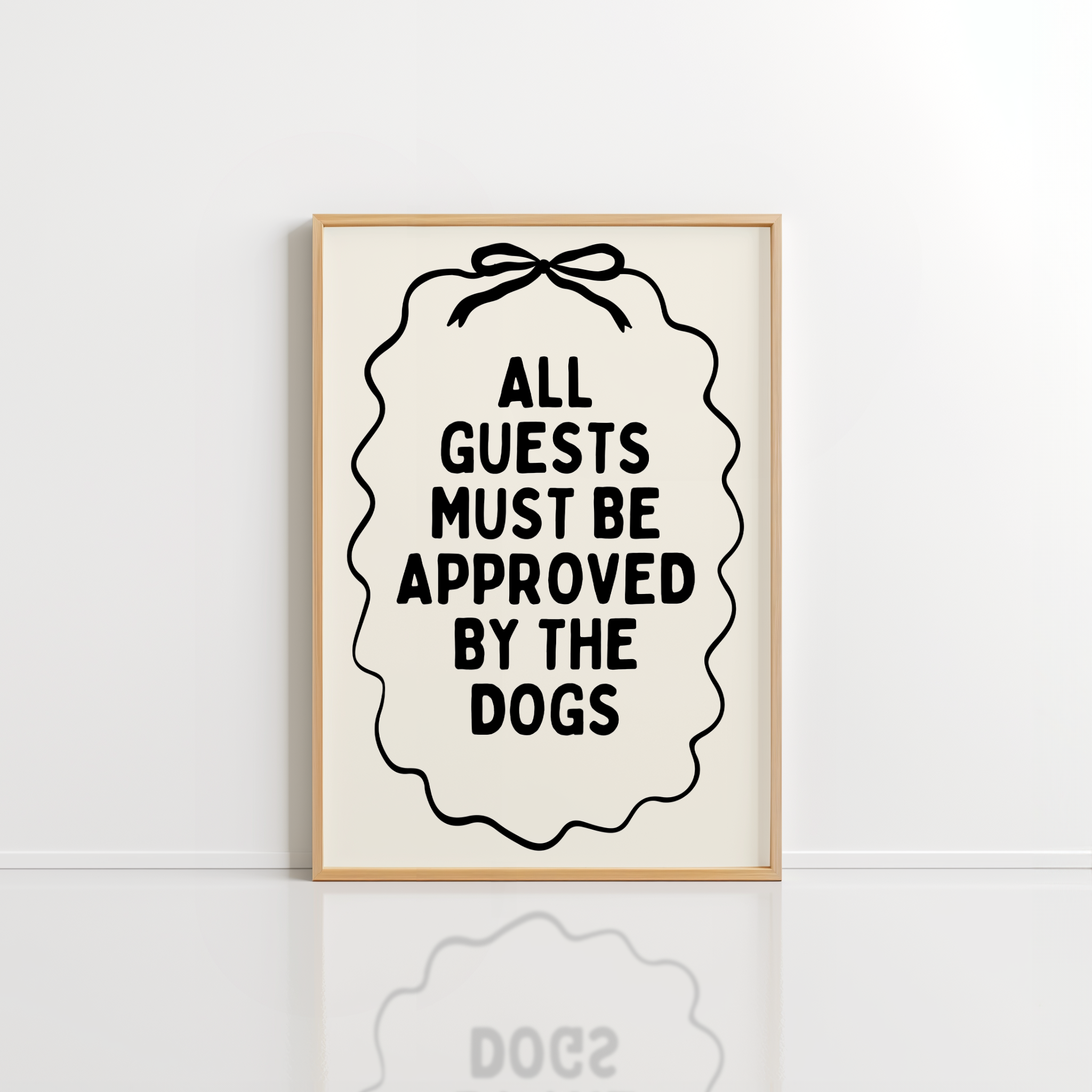 Dog Rules Wall Art – Minimal Quote Print