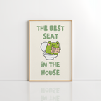Funny Bathroom Wall Art – Best Seat Quote