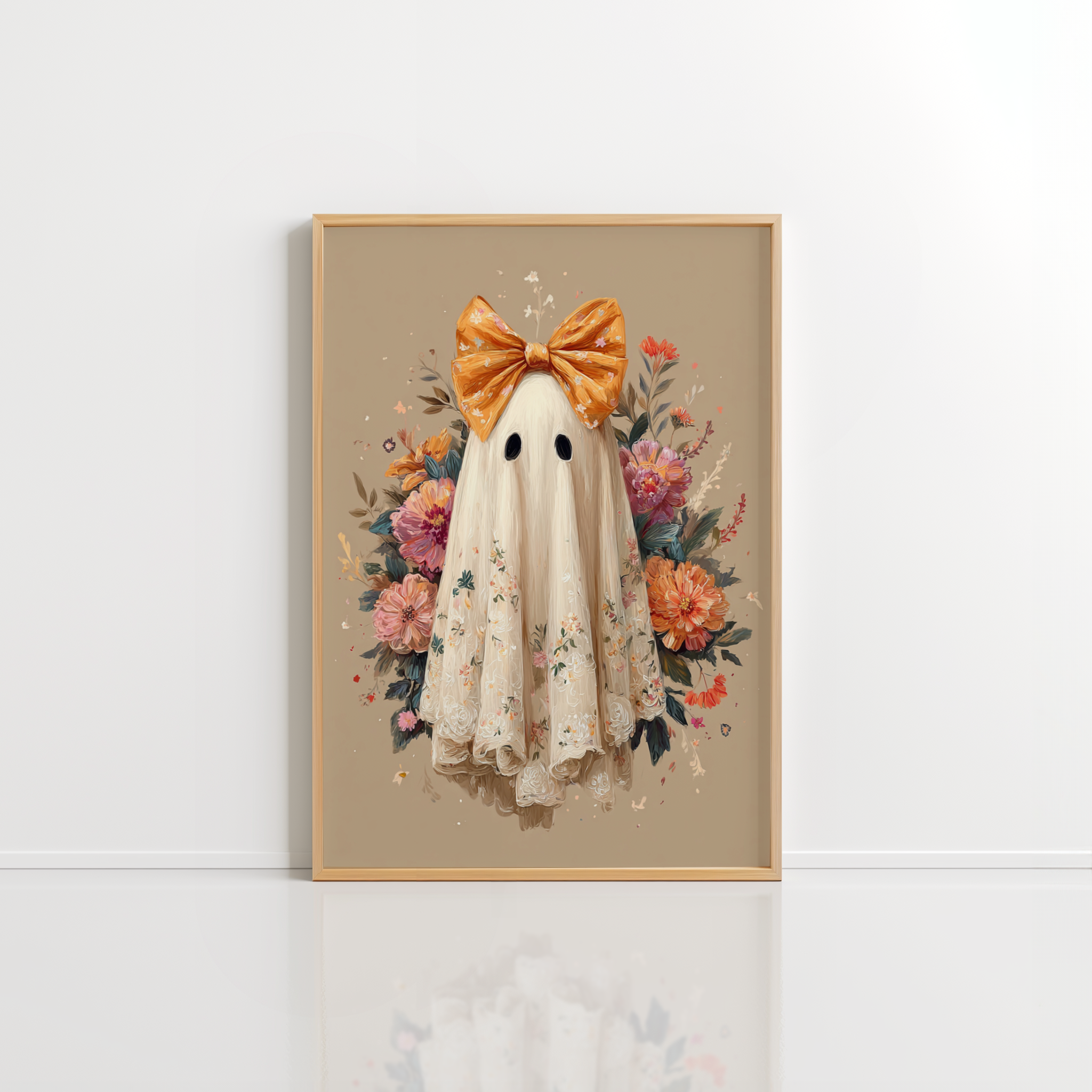 Cute Ghost Wall Art – Halloween Print