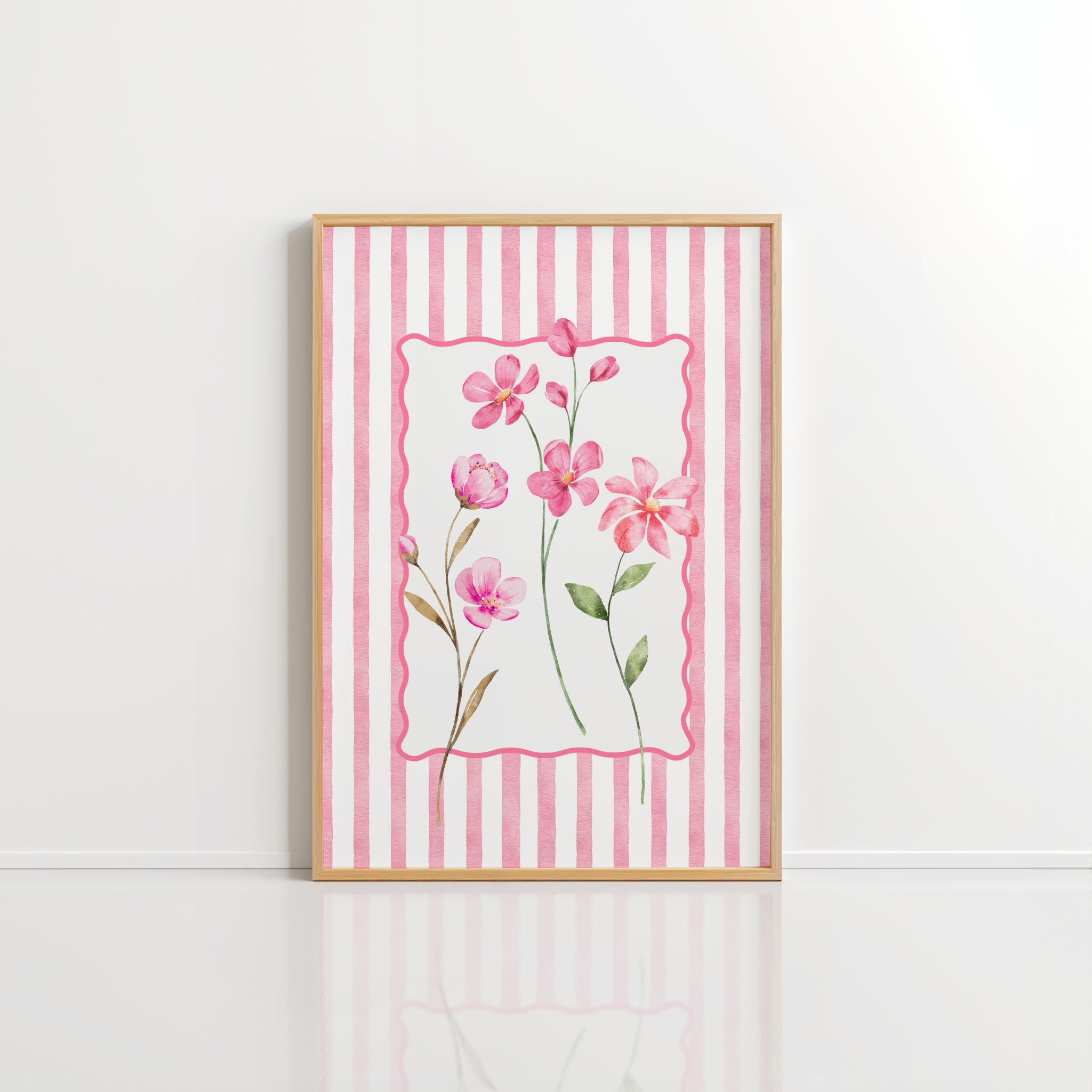 Pink Floral Wall Art – Girly Flower Print
