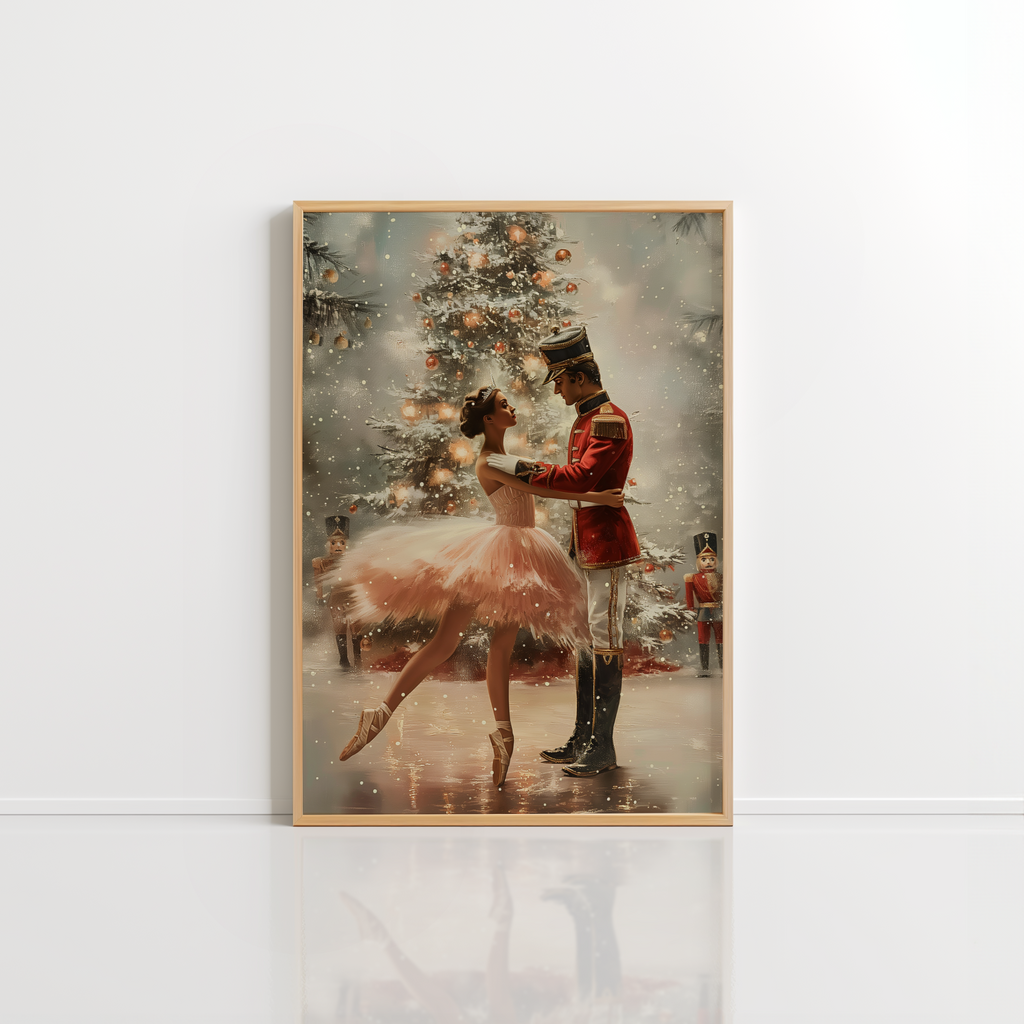 Nutcracker Ballet Wall Art – Christmas Ballerina Print