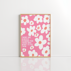 Pink Quote Wall Art – Floral Aesthetic