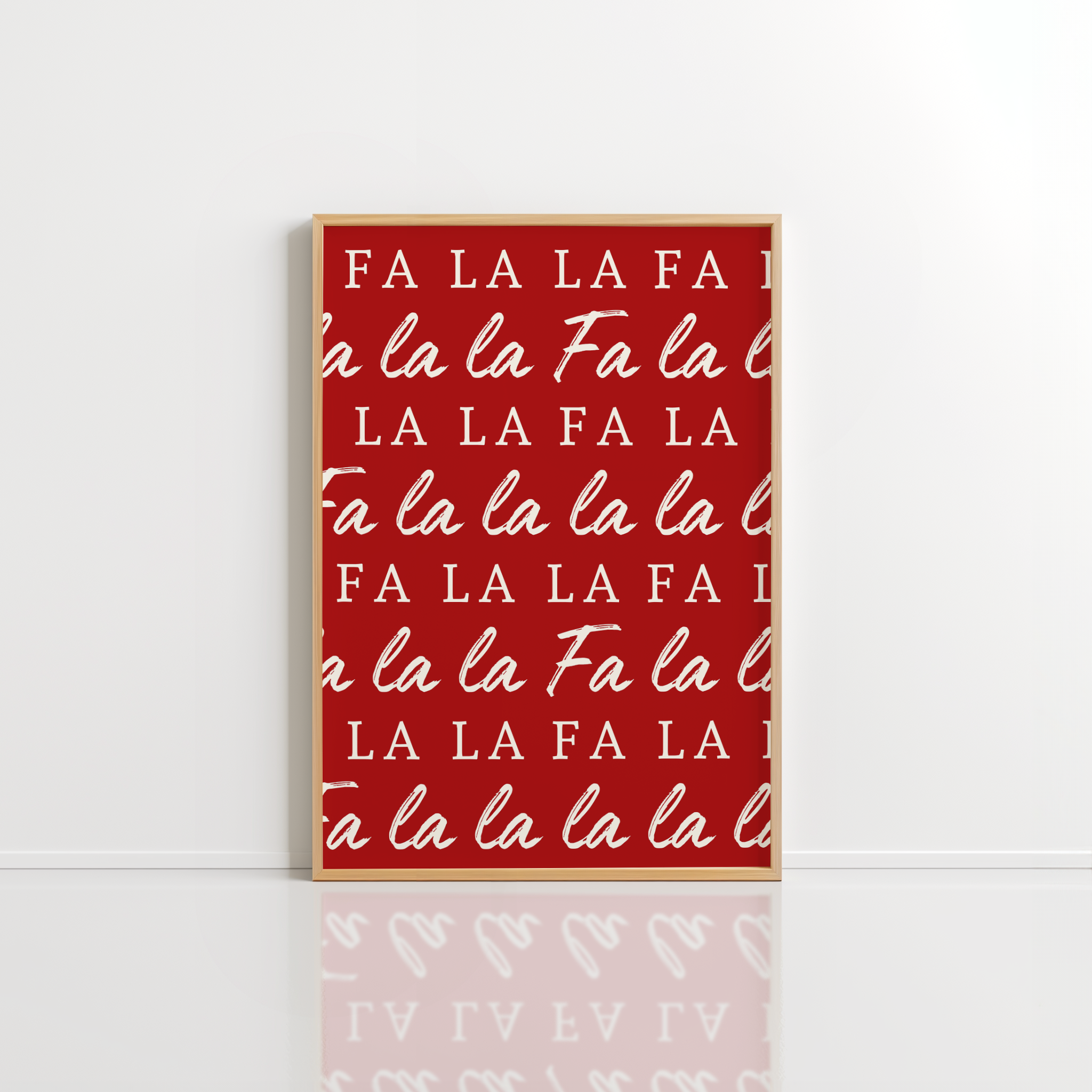 Fa La La Christmas Wall Art – Red Holiday Poster