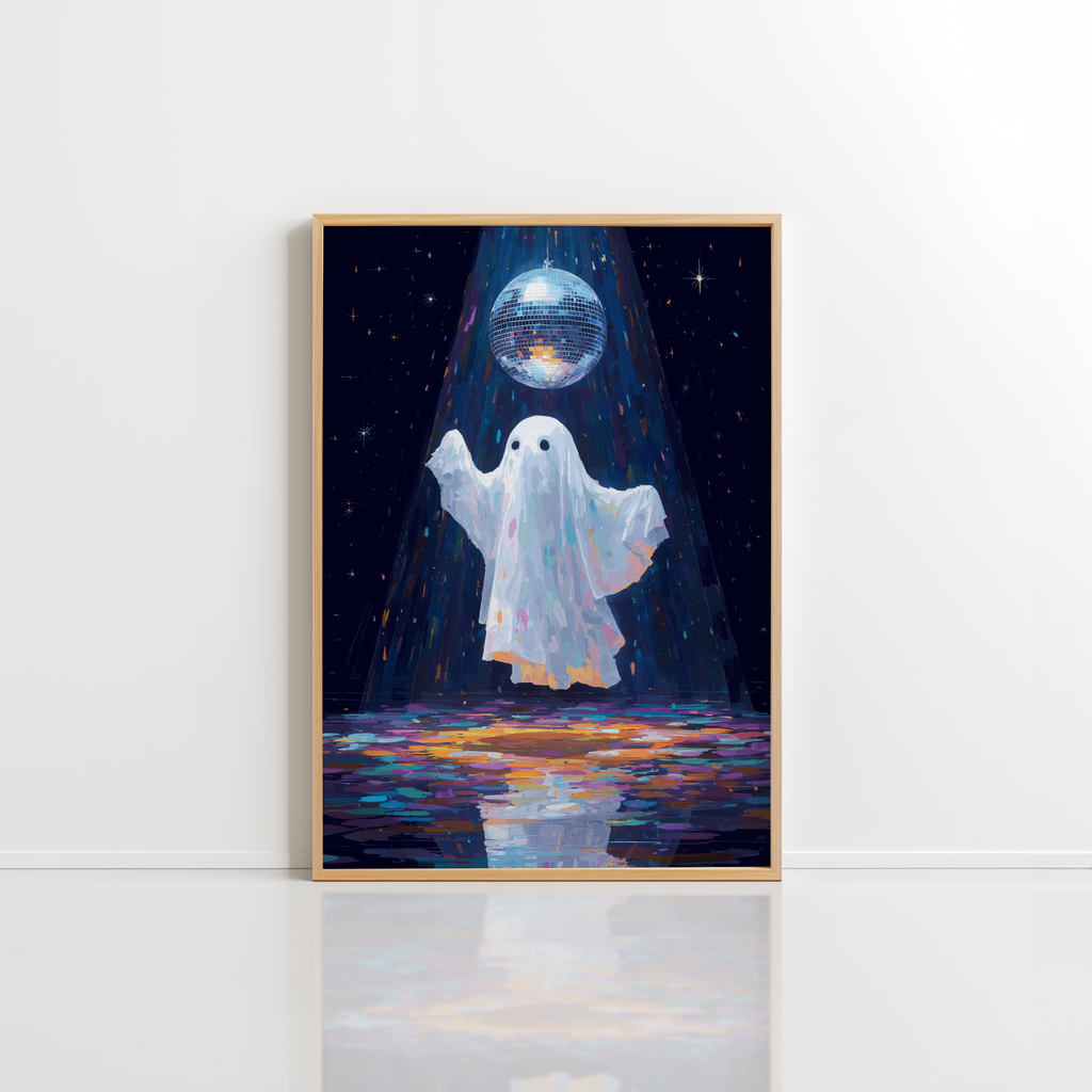 Dancing Ghost Wall Art – Disco Halloween Print