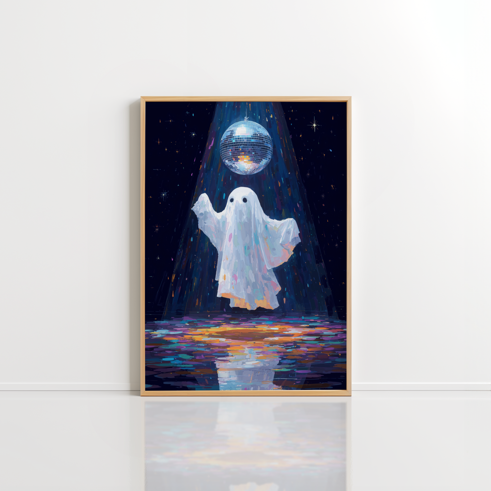 Dancing Ghost Wall Art – Disco Halloween Print