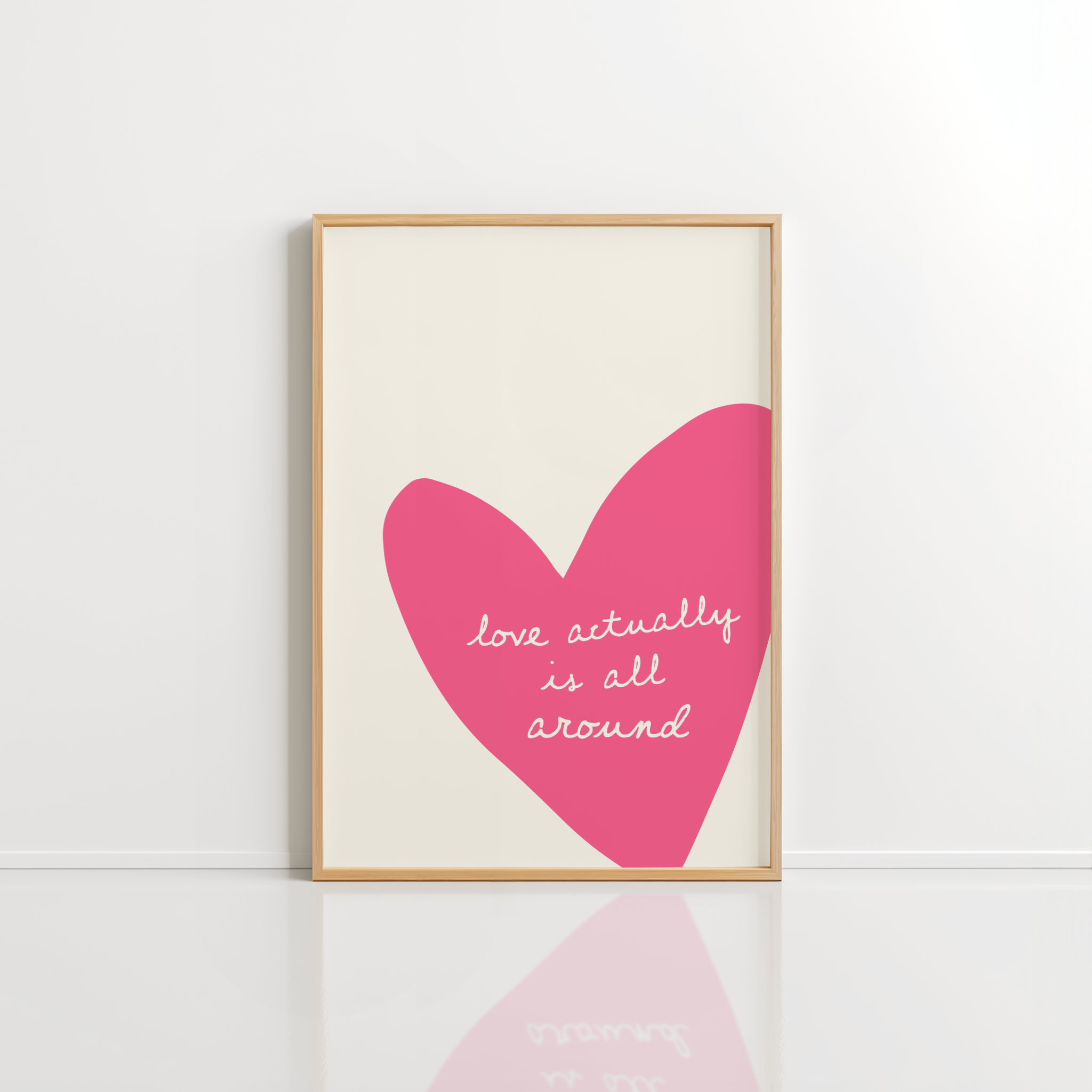 Love Actually Wall Art – Pink Heart Print