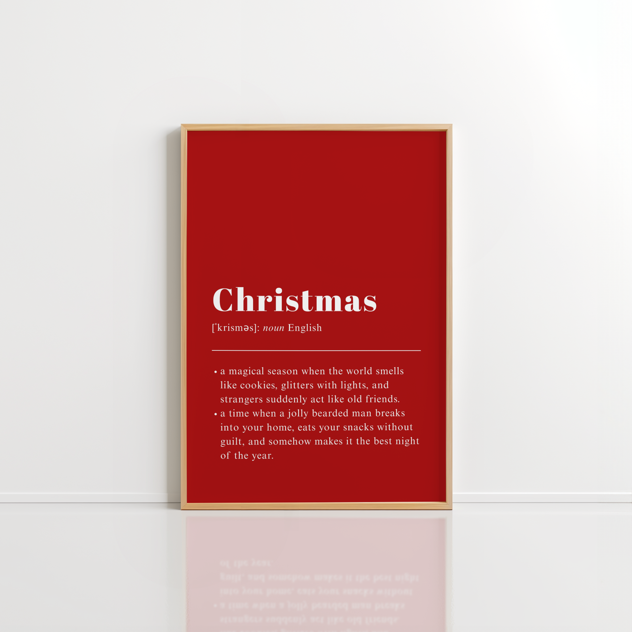 Christmas Definition Wall Art – Funny Holiday Poster