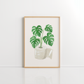 Boho Bathroom Wall Art – Monstera Plant Print