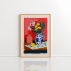 Floral Still Life Wall Art – Colorful Vase Print
