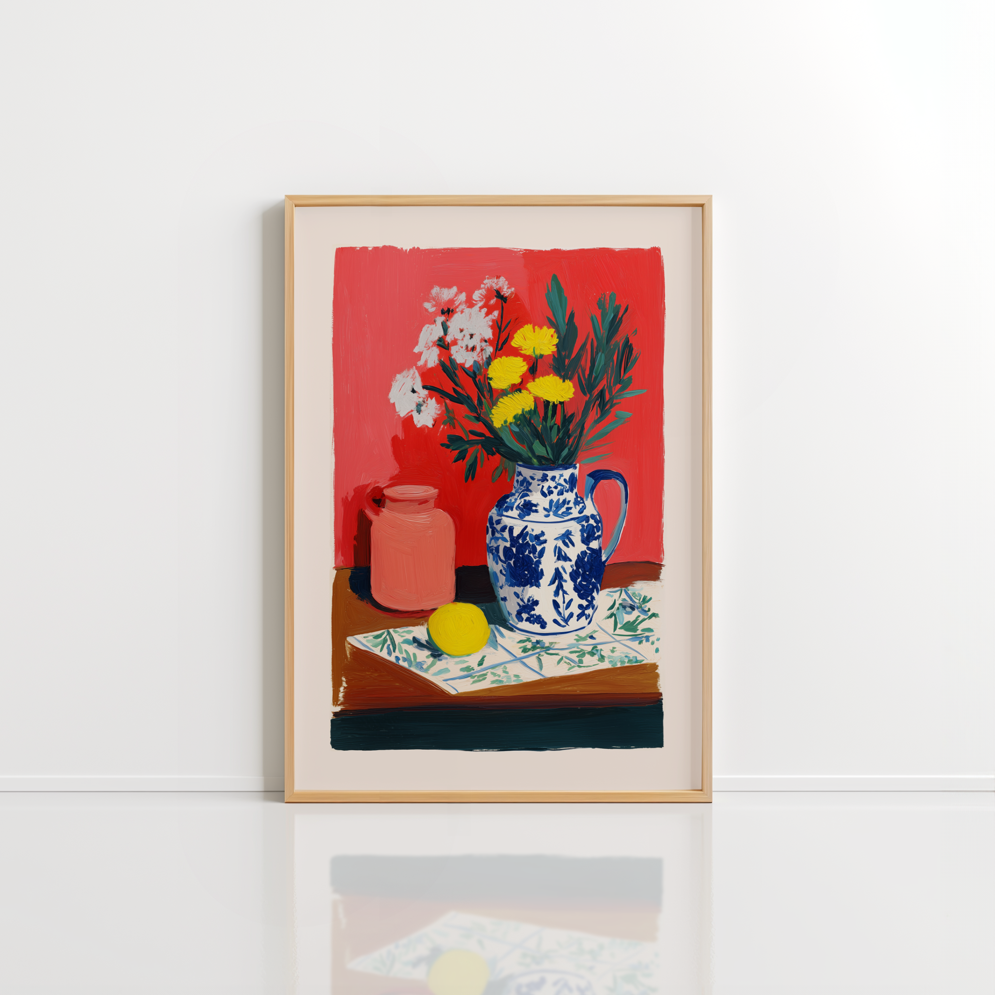 Floral Still Life Wall Art – Colorful Vase Print