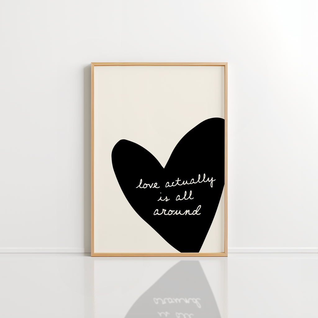 Love Actually Wall Art – Black Heart Print