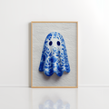 Blue Ghost Wall Art – Cute Halloween Printable