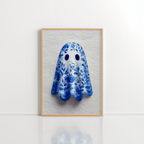 Blue Ghost Wall Art – Cute Halloween Printable