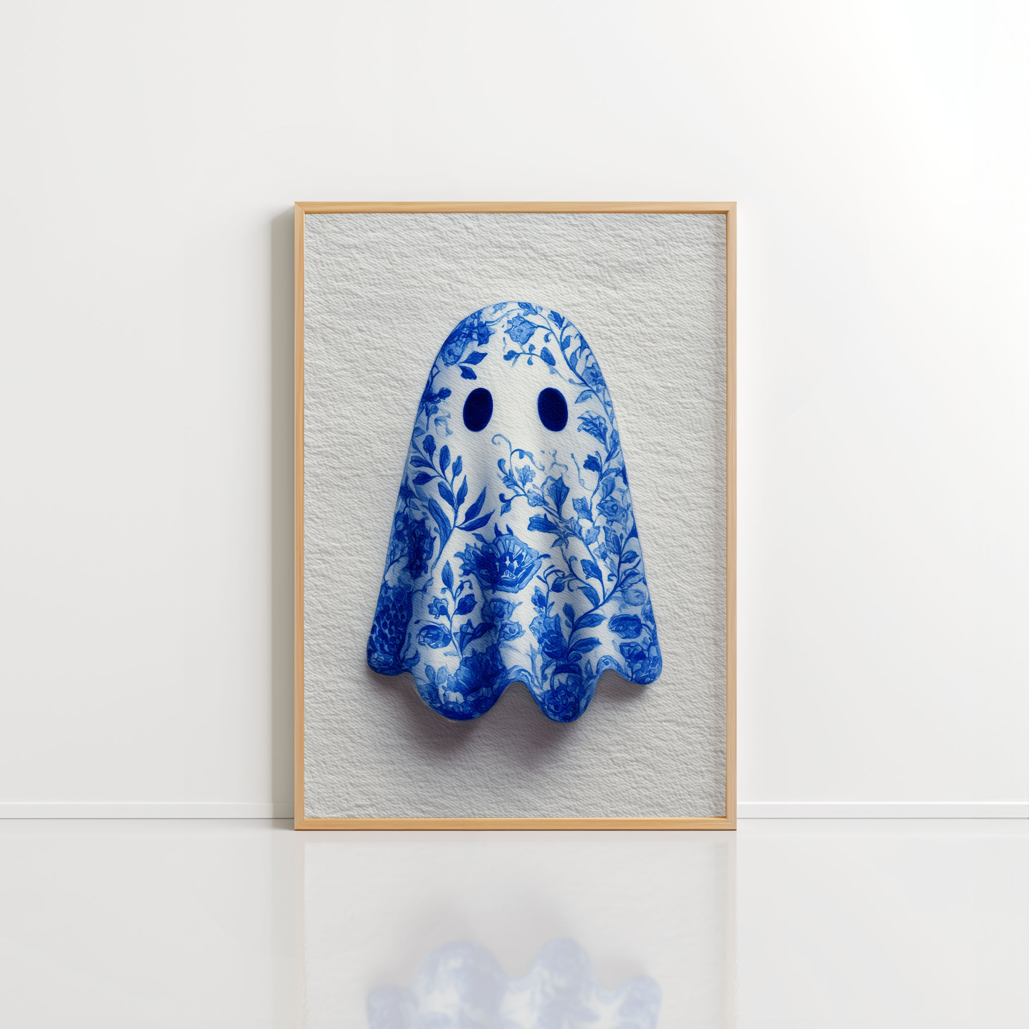Blue Ghost Wall Art – Cute Halloween Printable