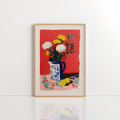 Red Floral Wall Art – Vase Flower Print