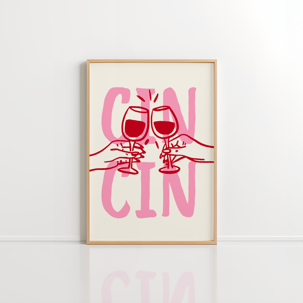 Cin Cin Wall Art – Trendy Wine Poster