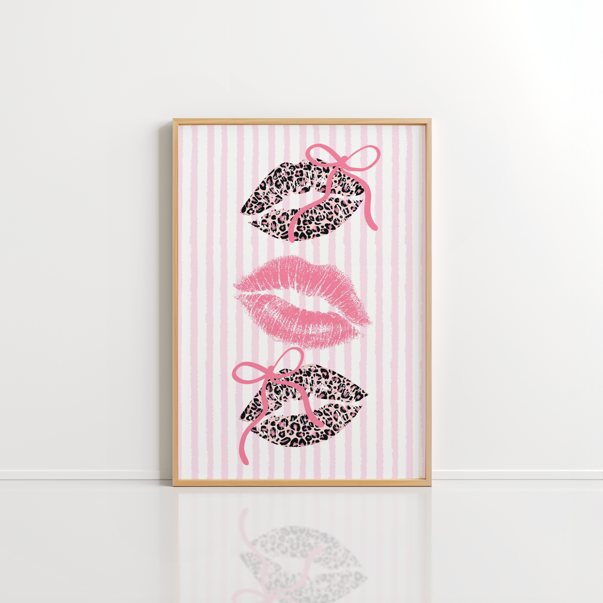 Pink Leopard Lips Wall Art – Coquette Print