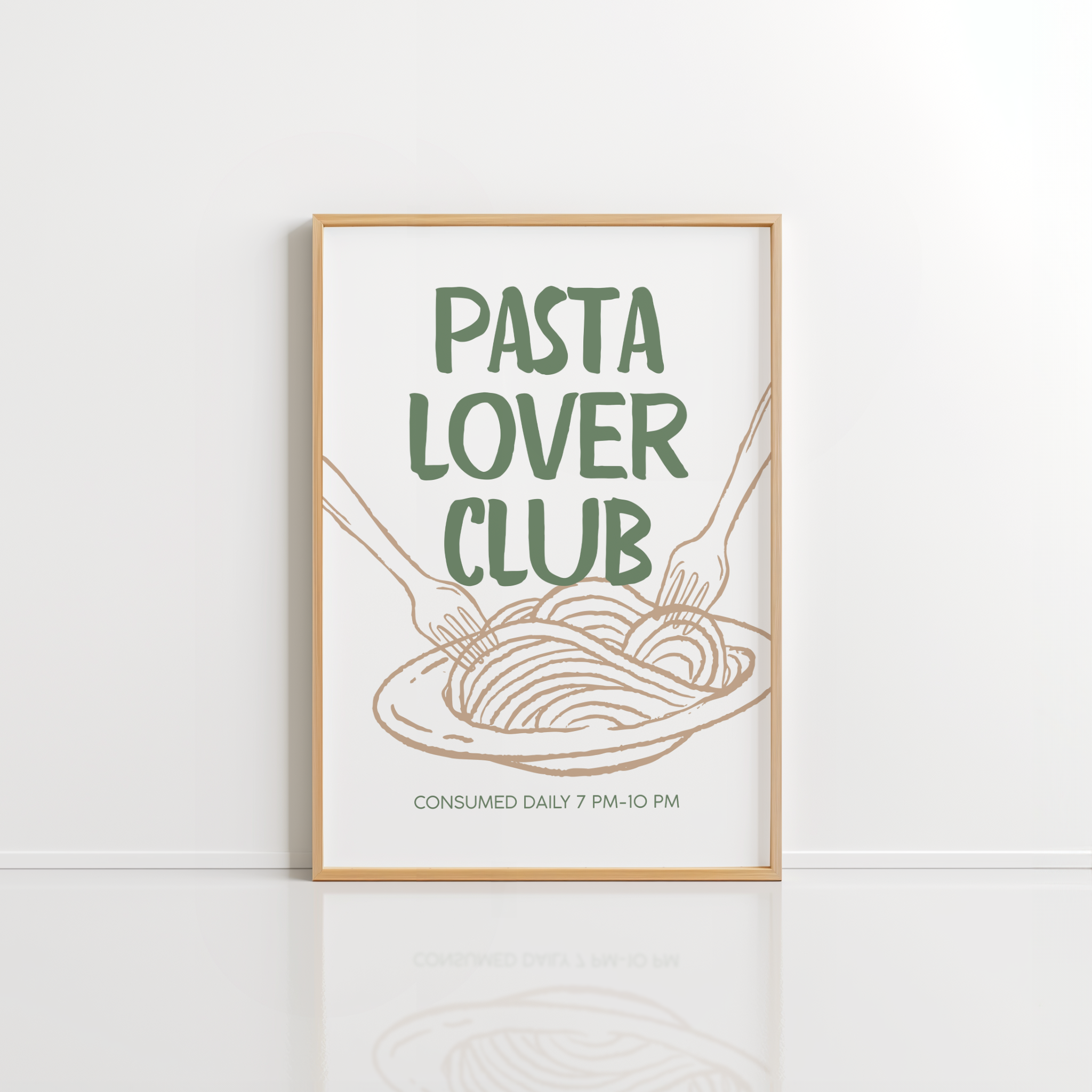 Pasta Lover Club Poster – Italian Kitchen Wall Art