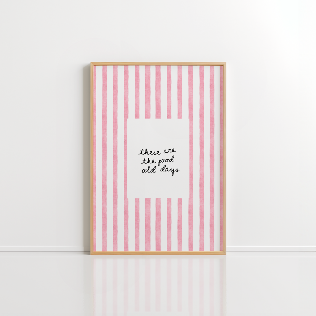 Good Old Days Wall Art – Pink Stripe