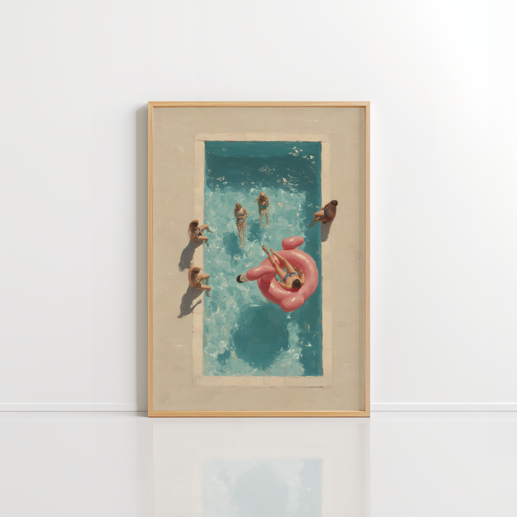 Swimming Pool Wall Art – Summer Coastal Print