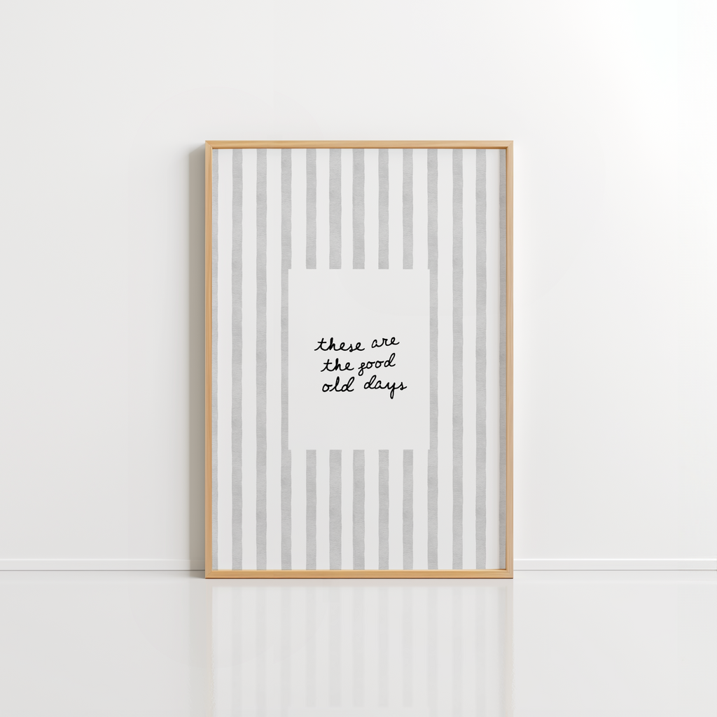 Good Old Days Wall Art – Neutral Stripe