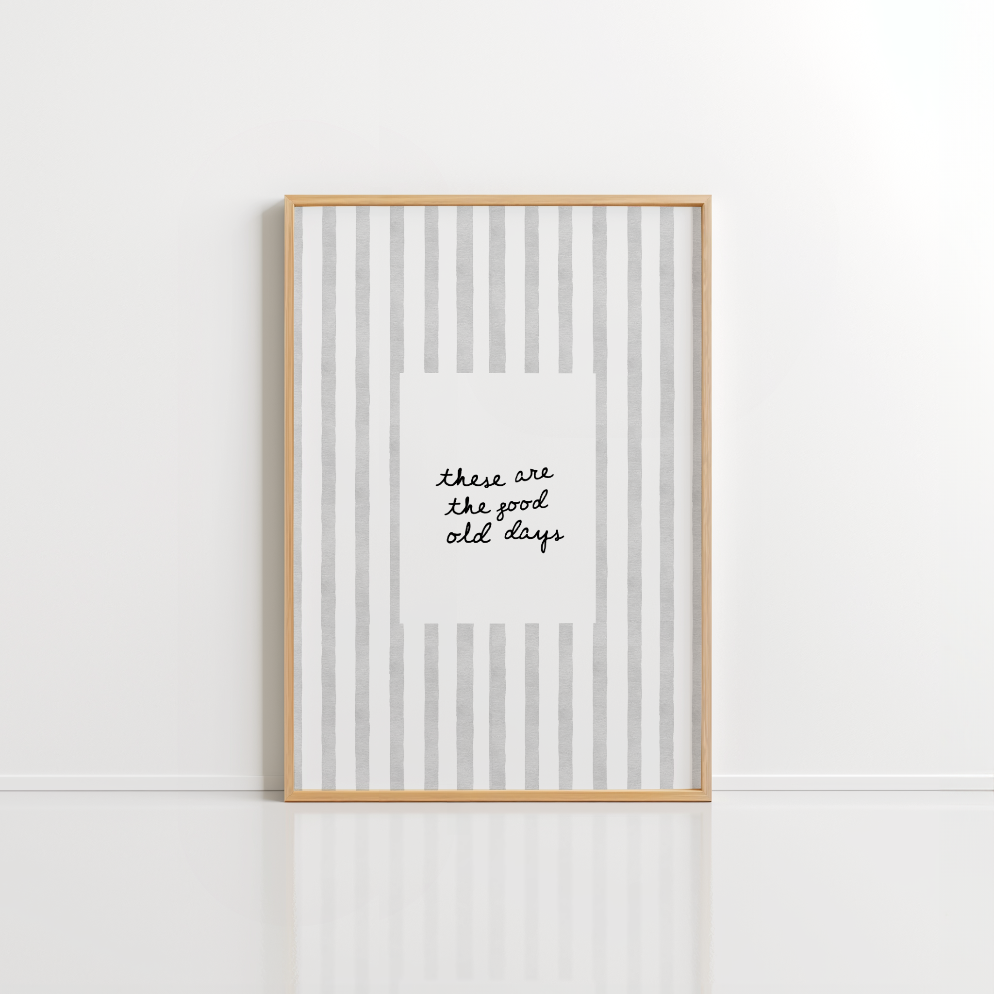 Good Old Days Wall Art – Neutral Stripe