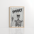 Spooky Newspaper Wall Art – Halloween Skeleton