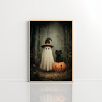 Ghost Cat Wall Art – Dark Halloween Print