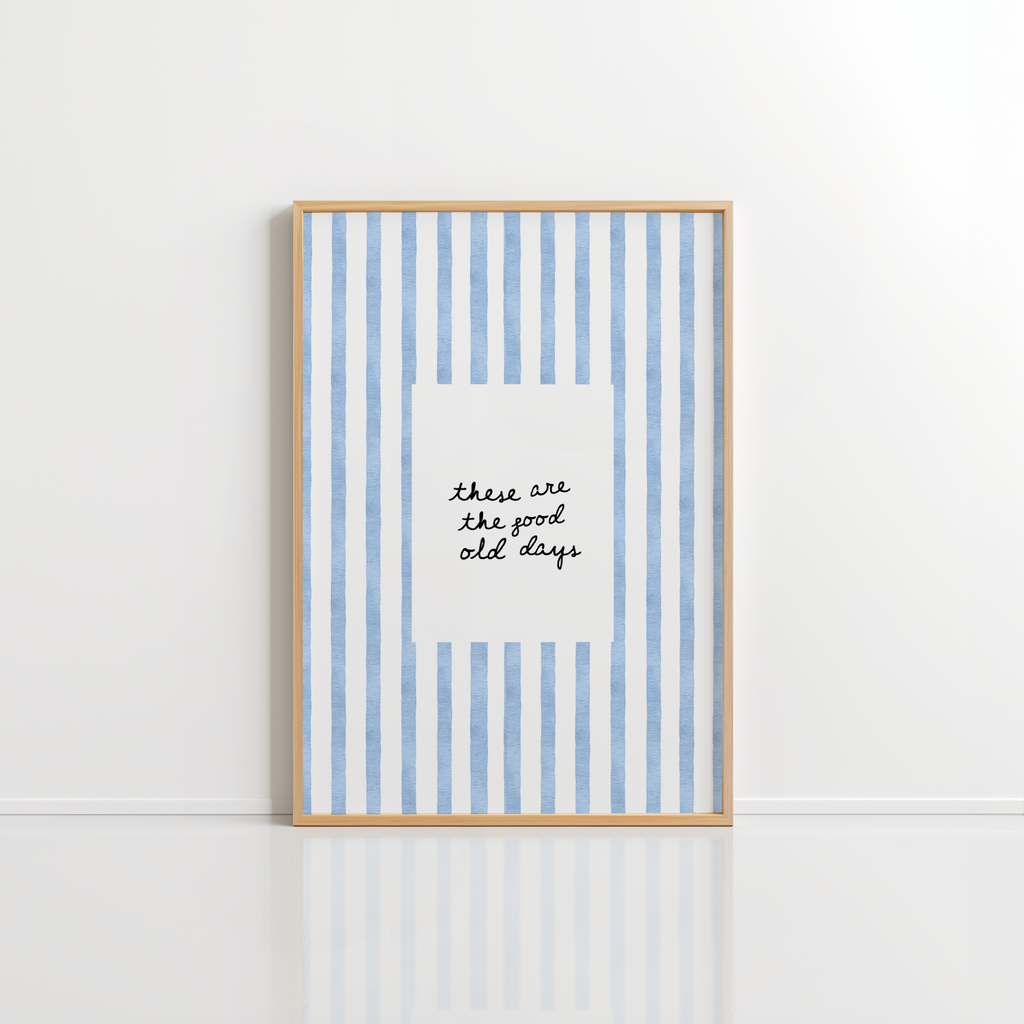 Good Old Days Wall Art – Blue Stripe