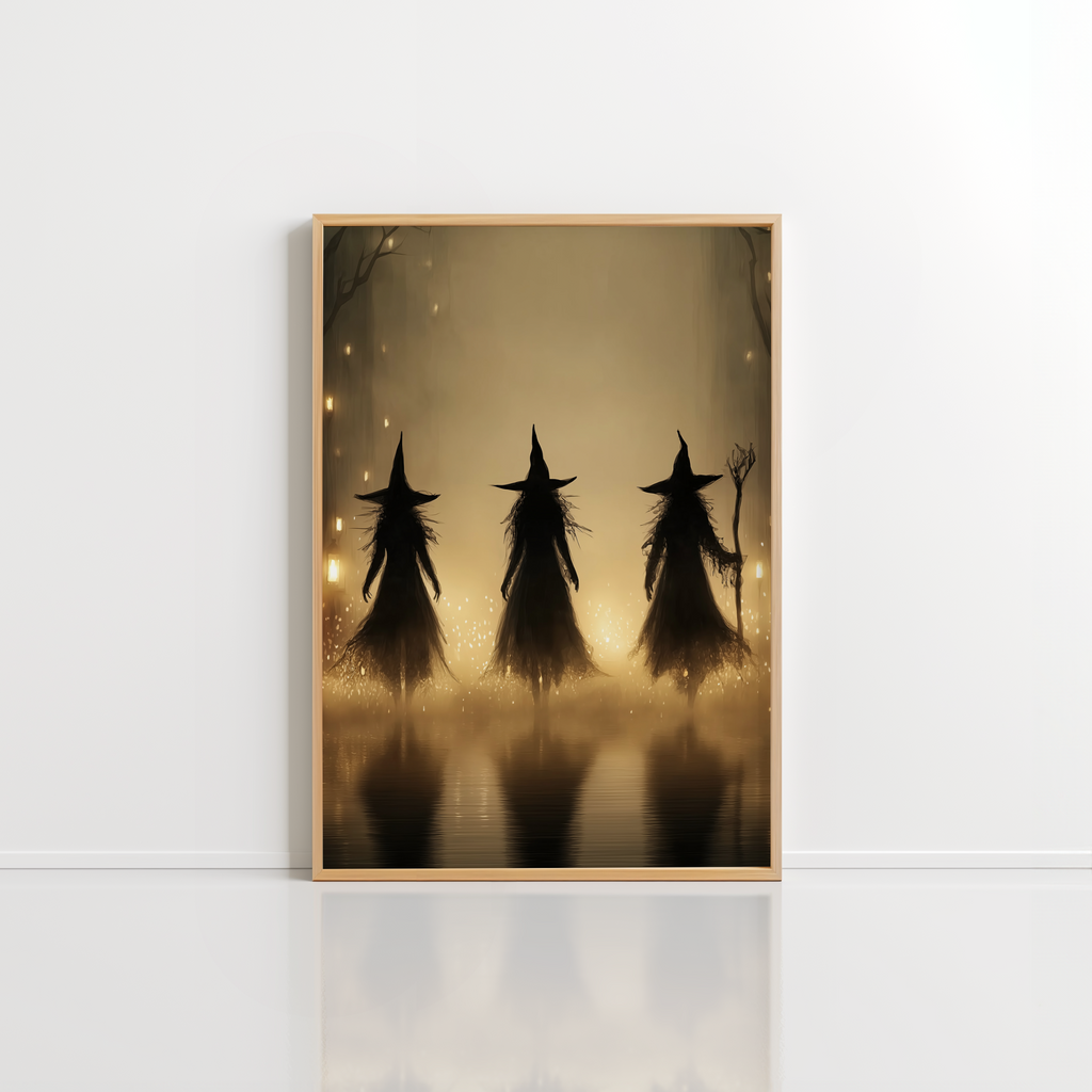 Witches Wall Art – Vintage Halloween Print