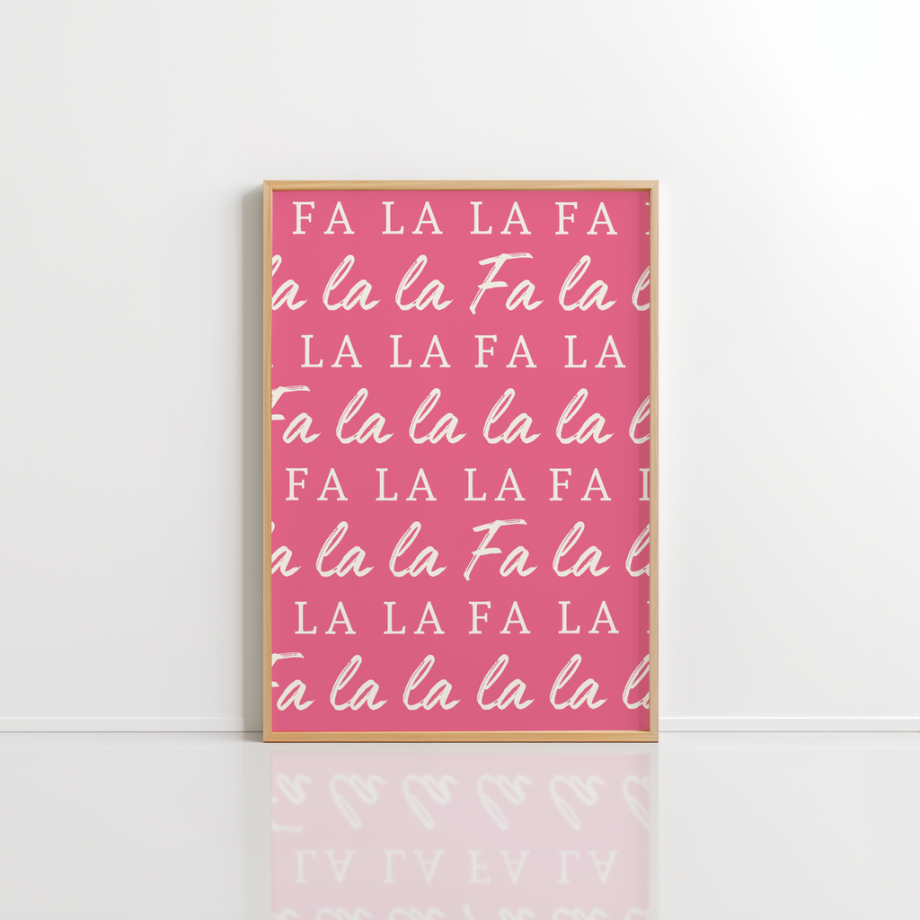 Fa La La Christmas Wall Art – Pink Holiday Print