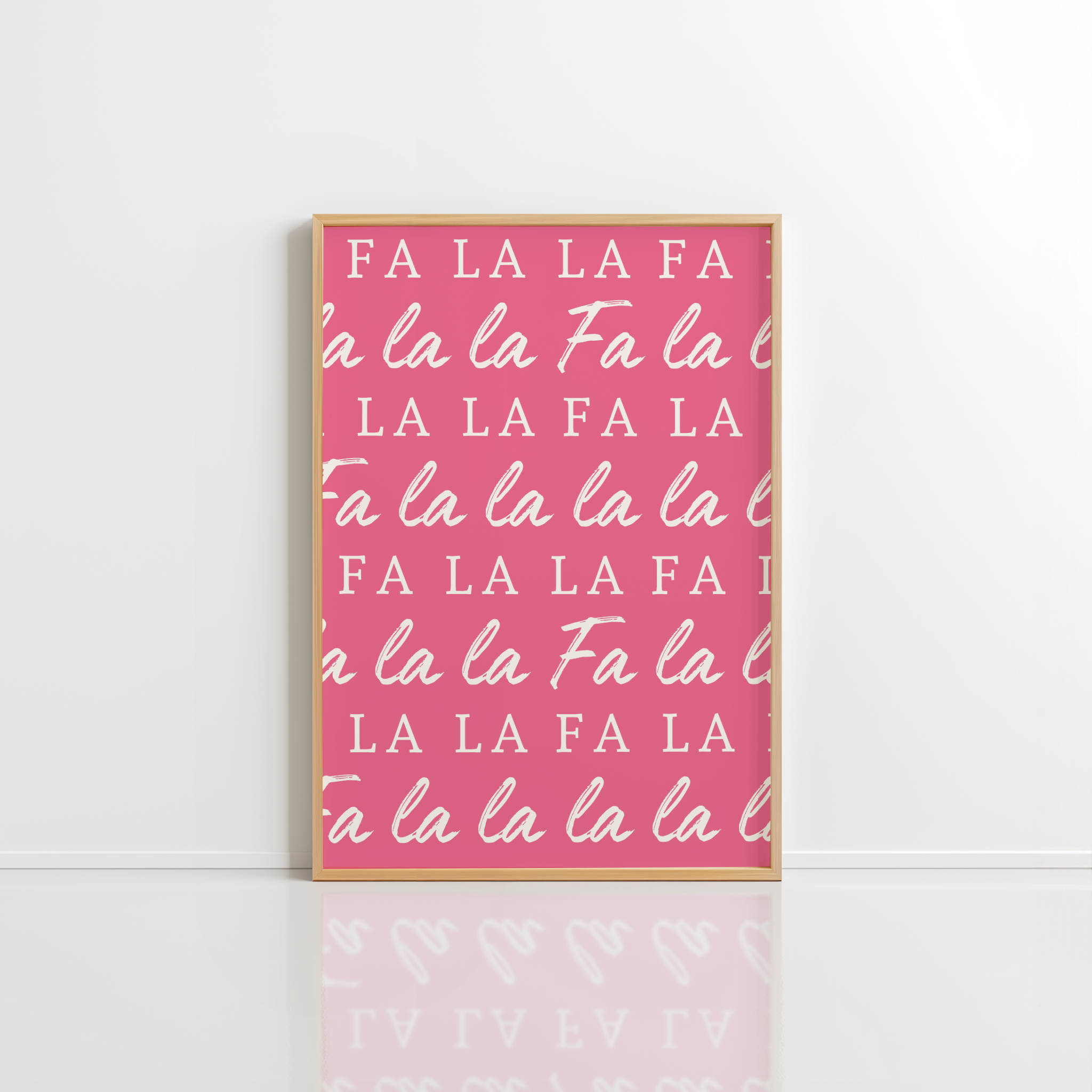 Fa La La Christmas Wall Art – Pink Holiday Print