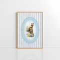 Bunny Nursery Wall Art – Blue Floral Baby Print