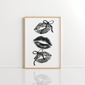 Black Leopard Lips Wall Art – Coquette Print
