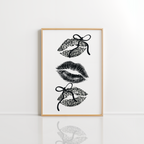 Black Leopard Lips Wall Art – Coquette Print