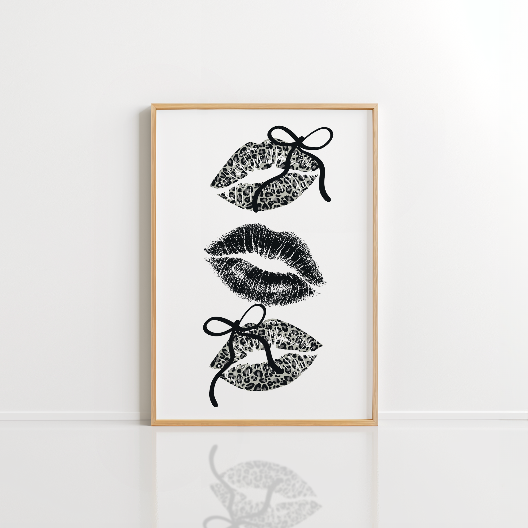 Black Leopard Lips Wall Art – Coquette Print