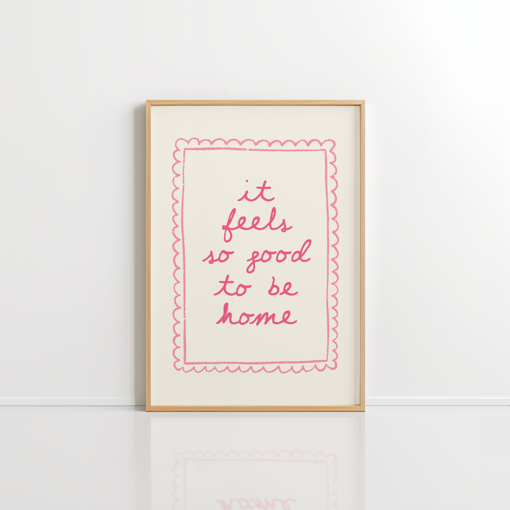 Feels Like Home Wall Art – Pink Quote