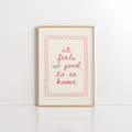 Feels Like Home Wall Art – Pink Quote