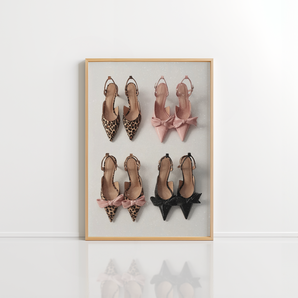 Bow Heels Wall Art – Chic Fashion Print