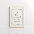 Feels Like Home Wall Art – Blue Quote
