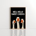 Well Hello Sweet Cheeks Wall Art – Funny Bathroom