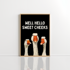 Well Hello Sweet Cheeks Wall Art – Funny Bathroom