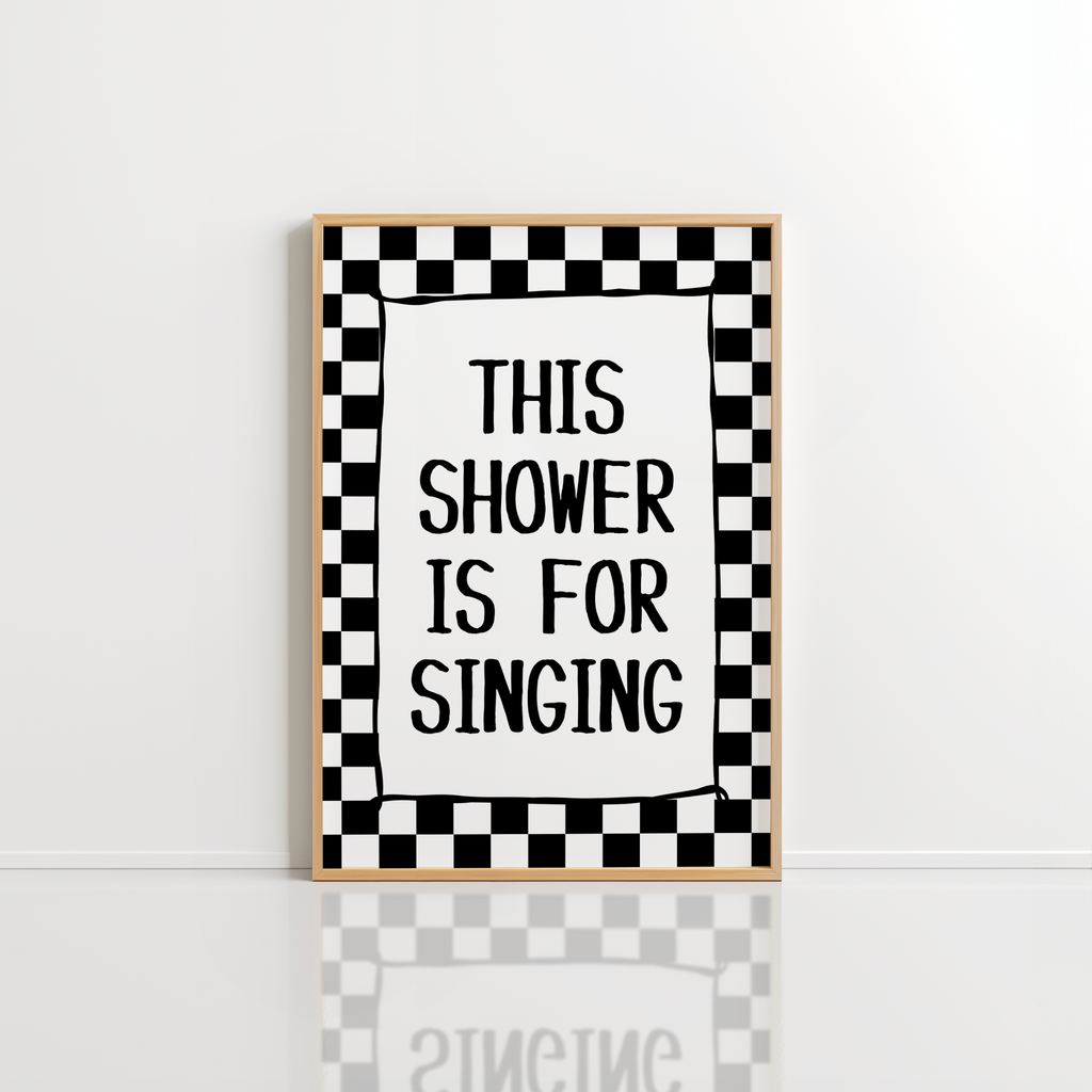 Shower Karaoke Wall Art – Funny Bathroom Print