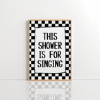 Shower Karaoke Wall Art – Funny Bathroom Print