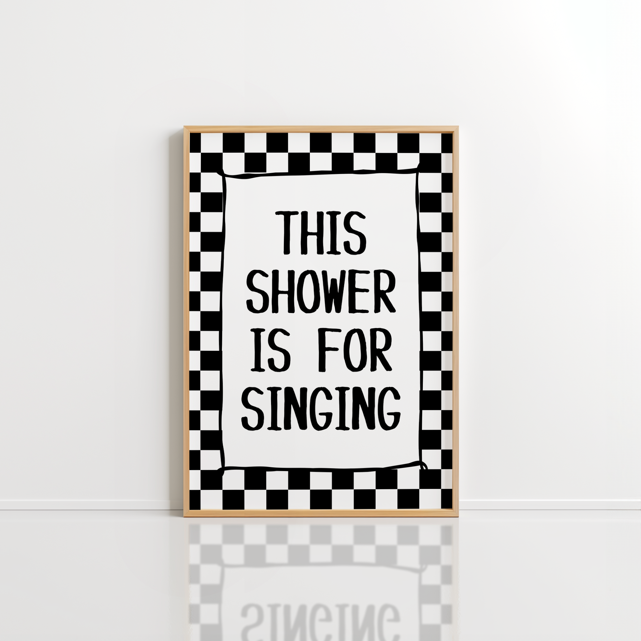 Shower Karaoke Wall Art – Funny Bathroom Print