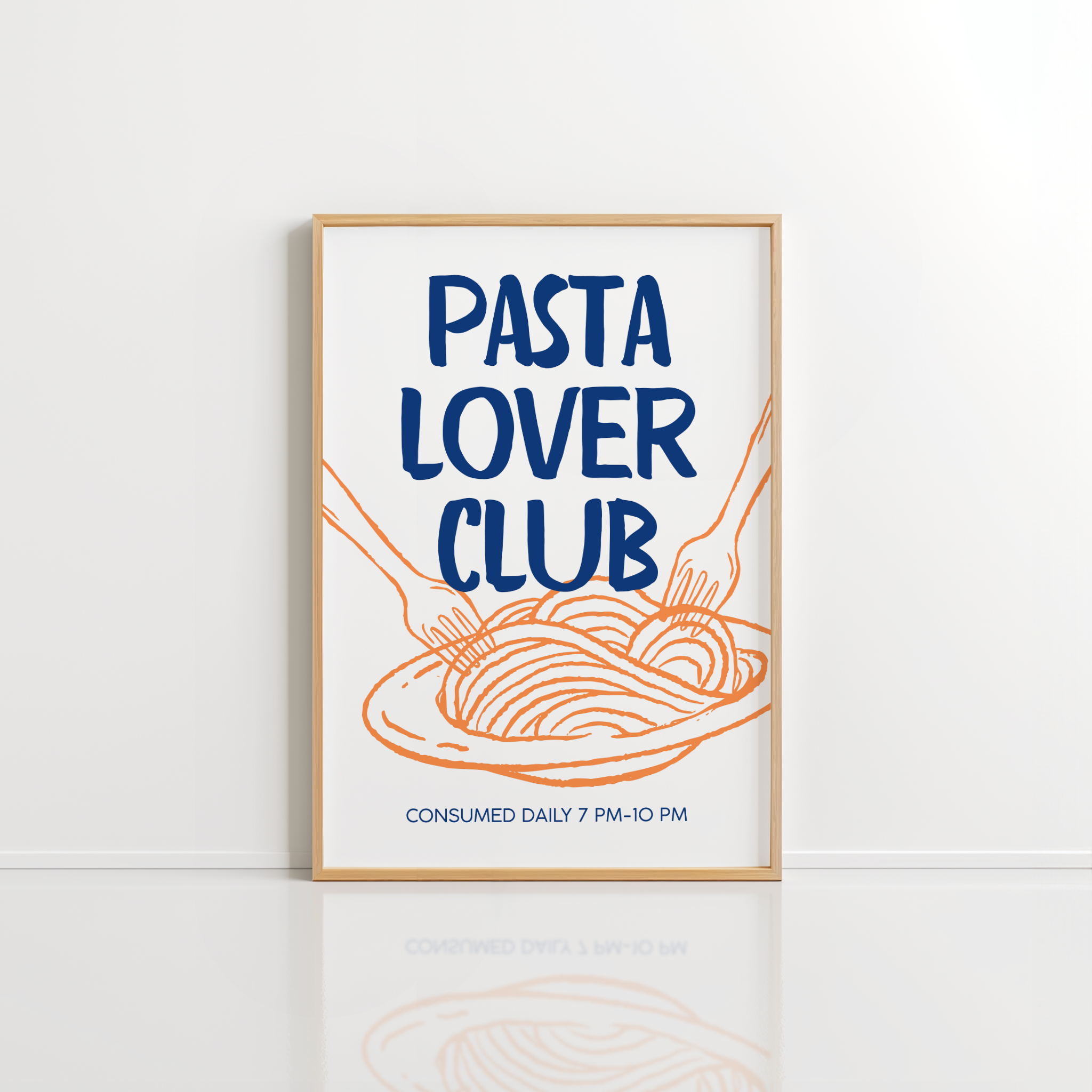 Pasta Lover Club Wall Art – Italian Kitchen Print