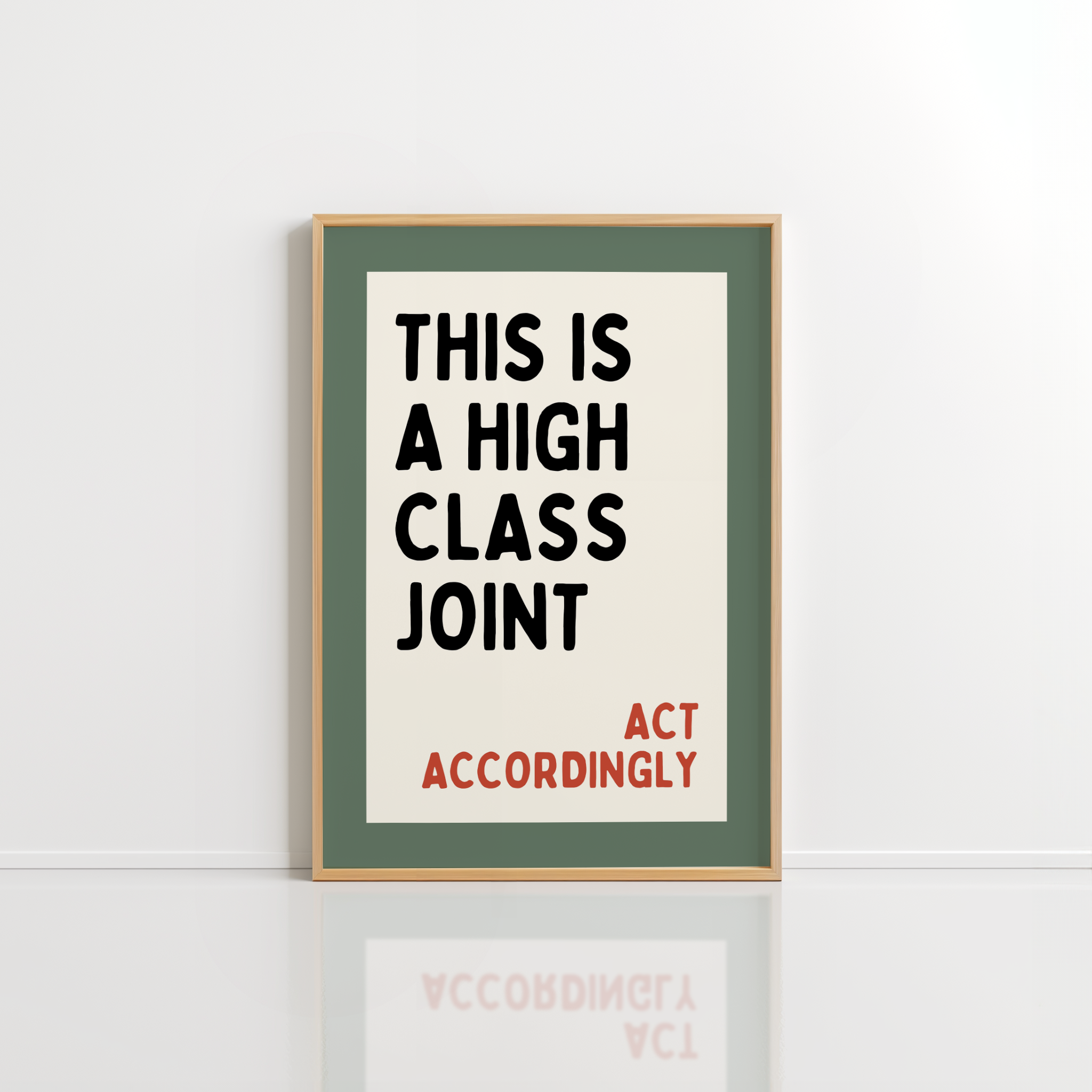 High Class Joint Wall Art – Funny Bar Sign