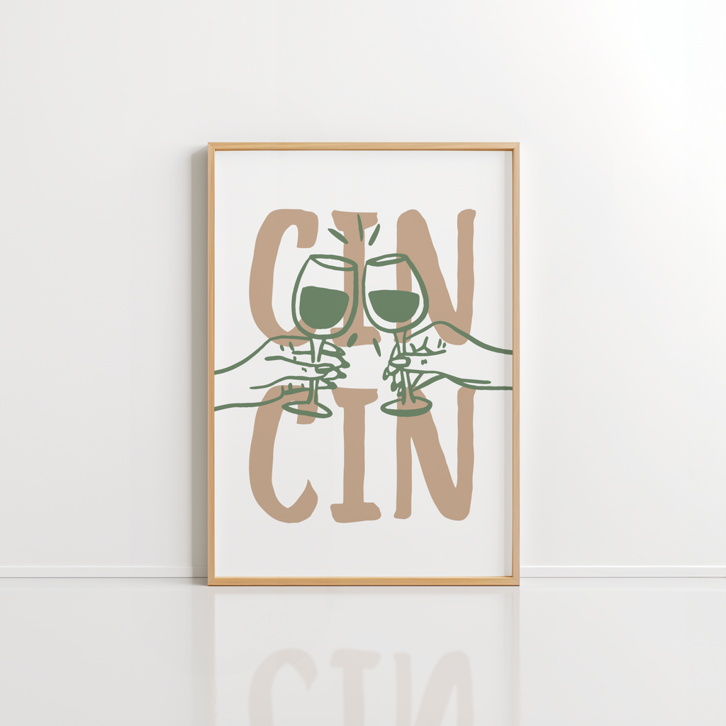 Cin Cin Kitchen Wall Art – Wine Print Set